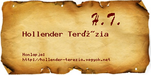Hollender Terézia névjegykártya